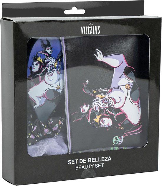 Disney Villains Beauty Set - Toilettas, Haar Scrunchies & Haarborstel
