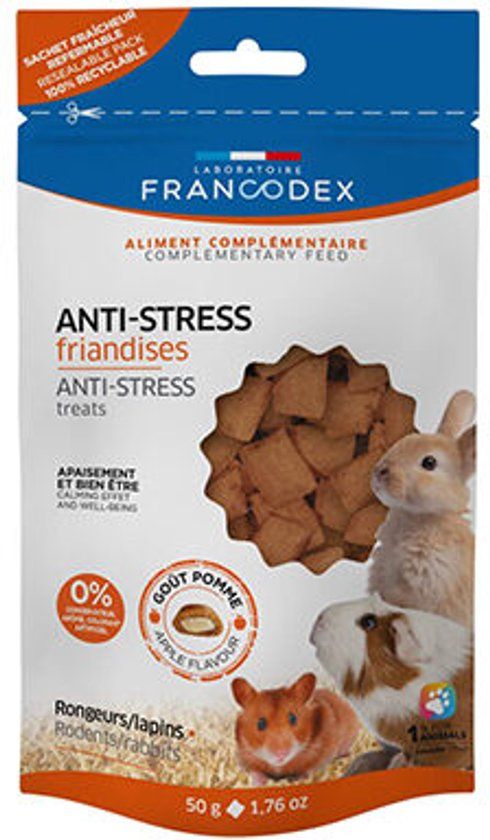 Francodex Anti-Stress Treats Knaagdieren & Konijnen - 50 g