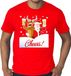 Bellatio Decorations Shoppartners Bv Grote maten fout Kerst t-shirt - dronken kerstman en Rudolf het rendier - rood voor heren - plus size kerstkleding / kerst outfit XXXXL