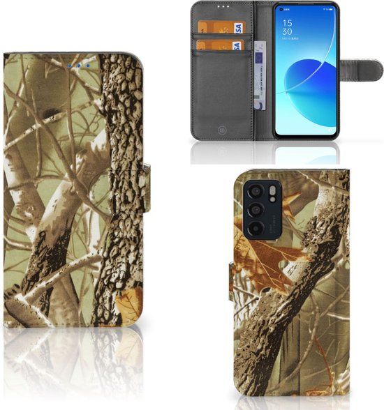 B2Ctelecom Beschermhoesje OPPO Reno6 5G - Wallet Book Case Wildernis