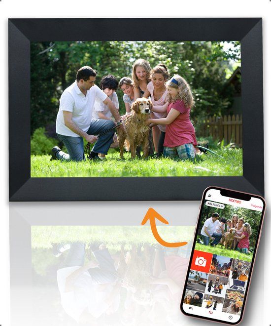 Pora&co Digitale Fotolijst - 15.6 inch - WiFi - Frameo App - 32GB - Zwart
