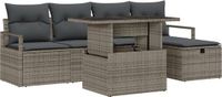 vidaXL Tuinbank Set 2 zitplekken Grijs Polyrattan