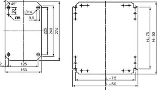 Schneider Electric NSYMM54 Mounting Plate (l x b) 500 mm x 400 mm Steel (galvanized)