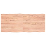 VidaXL Tafelblad Natuurlijke Rand Eikenhout Lichtbruin 140x60x(2-6) cm