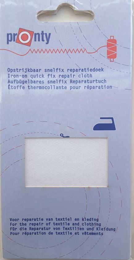 Pronty Reparatiedoek opstrijkbaar wit 11 x 25 cm