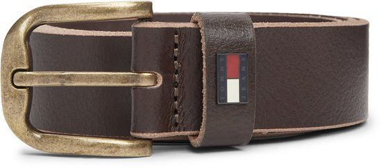 Tommy Jeans Tommy Hilfiger Riemen Leer Unisex Donkerbruin