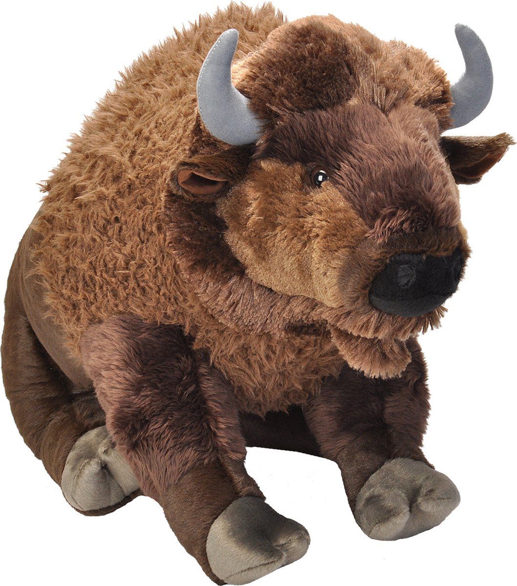Wild Republic Cuddlekins Jumbo Bizon Knuffel - Bruin