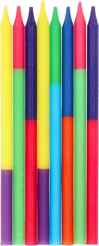 Folat - Kaarsjes bright delight 10 cm (24 stuks) - Multi