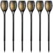 Lumineo Lampe de jardin / torche / projecteur piquet - 10x - effet flamme - énergie solaire - 61 cm
