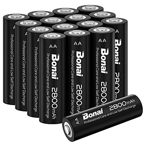BONAI AA Oplaadbare Batterijen 2800mAh Hoge Capaciteit Wiederaufladbare Akku,1,2V AA NI-MH Rechargeable Batteries Lage Zelfontlading