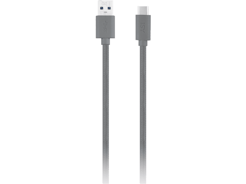 isy usb-kabel - usb-c 1.8 m grijs