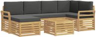 vidaXL - Buiten - bank - set - 7 - st - Wit - en - antracietkleurig - Polyester