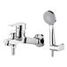 Ibergrif M13057 Badkraan, Eengreeps Badkraan, Badkraanset Voor Wandmontage, Met Doucheslang, Handdouche, Chroom, Zilver