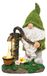 Statue de jardin gnome - Énergie solaire - 22,5 cm - Résine - Avec pompe à eau et lumière