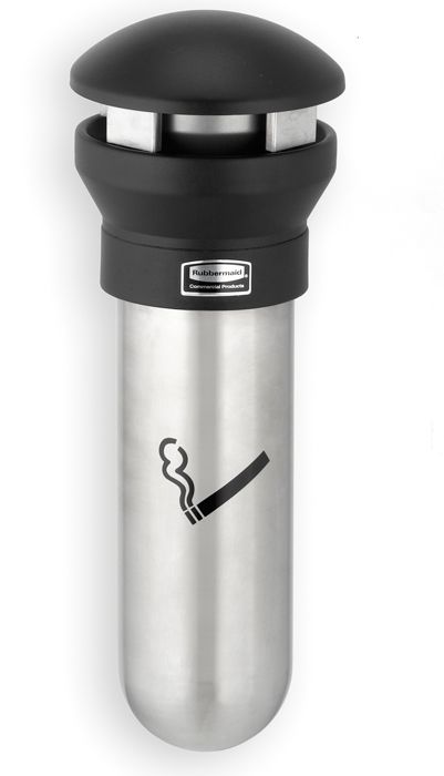 Rubbermaid Infinity 9W32 - Black/Stainless Steel - 2.3L - Wall Mounted Ashtray