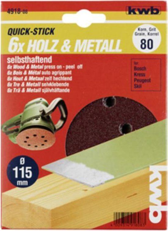 KWB Schuurschijf - K180 - Ø 115mm - 6 stuks
