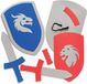Baker Ross Sets met foam zwaarden en schilden die kinderen kunnen maken - Creatieve foam knutselset voor kinderen (2 stuks per verpakking)