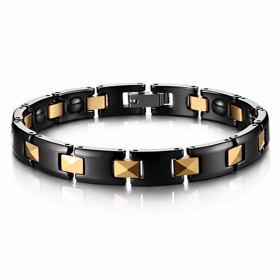 Mendes Lookinggoodtoday Keramische armband Mendes Magnetisch Zwart Goudkleurig