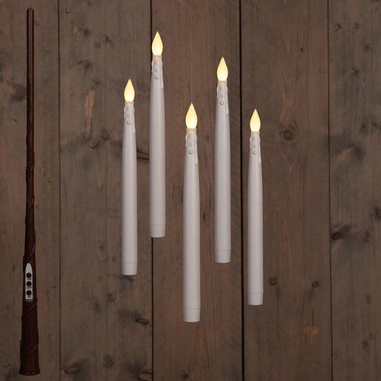 Anna's Collection Zwevende LED kaarsen - 5 stuks - Wit - 27 cm - Met afstandsbediening