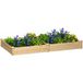 Jardinière surélevée en bois massif avec séparateur, carré potager extérieur 235x121x26 cm, finition bois naturel