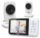 NannyEye babyfoon met camera, live monitor, nachtmodus, VOX-functie, zoom, LCD-scherm van 3,2 inch, 2,4 GHz