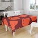 Bonamaison Tafelkleed, Anti-Mold, Sneldrogend, Waterdicht, 100% Polyester Tafellaken, Oranje Bordeaux, 140 x 160 Cm