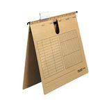 Originele Falken Originele 25-pack hangmappen UniReg. Made in Germany. Koomannisch schrift, gemaakt van gerecycled karton voor DIN A4 bruin blauwe engel ideaal voor het losse blad op kantoor en de overheid