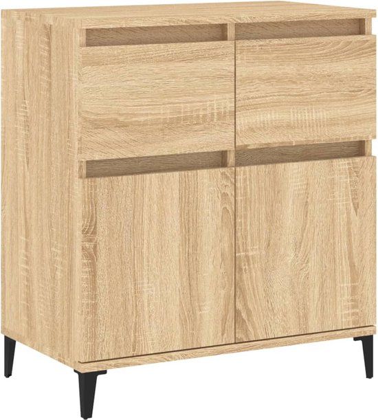 vidaXL Dressoir - 60x35x70 cm - Bewerkt Hout - Sonoma Eikenkleurig