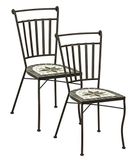 Dehner Diana mozaïekstoel, set van 2, ca. 88 x 50 x 50 cm, metaal, bruin/grijs/wit