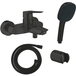 Grohe Mitigeur Bain Douche Mécanique Start 2021 Noir Mat + Douchette 2 Jets Vitalio Comfort 110 Avec Flexible Et Support