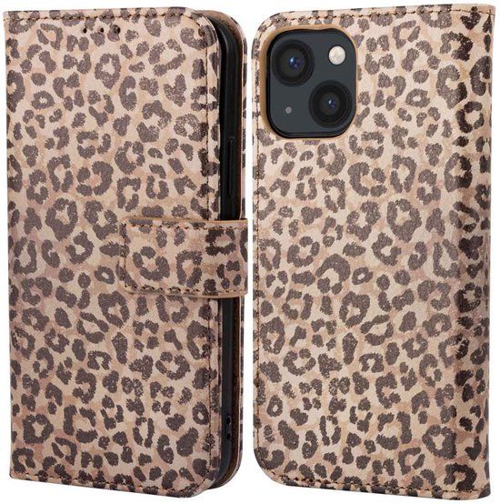imoshion Hoesje - Geschikt voor Apple iPhone 13 - Design Bookcase smartphone - Leopard Mood