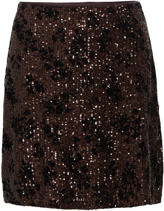OBJECT Minirok Pailletten Seal Brown