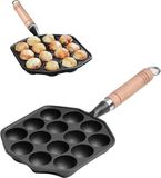 Ibenzoa® Fonte Grillpan met 14 Gaten en Verwijderbare Handgreep