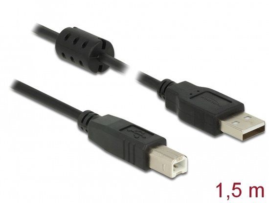 Delock Cable USB 2.0 Type-A male > USB 2.0 Type-B male 1.5 m black