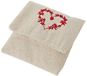 Mopec Beige Garatout hart geborduurd 11 x 10 cm, 10 stuks, één maat