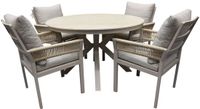 AVH-Collectie Samantha Saigon table de jardin 120xH75 cm 5 pièces latte céramique