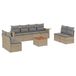 vidaXL 9-delige Loungeset met Kussens, Poly Rattan, Gemengd Beige