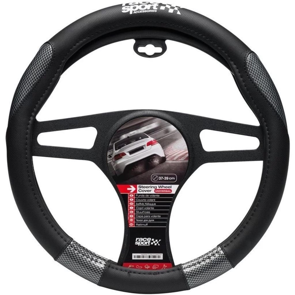 Race Sport stuurhoes Carbon Grip uni PVC zwart/grijs 37-39 cm
