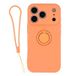Orange Silicone Liquid Case with Kickstand and Lanyard for iPhone 18 Pro Max
