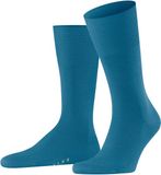 FALKE Airport eenkleurig wol katoen sokken heren blauw - maat 45-46