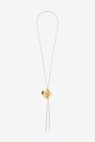 Sissy-Boy Gold plated lange ketting met bloem
