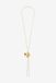 Sissy-Boy Gold plated lange ketting met bloem