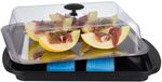 APS-Germany® Serveerschaal - Incl. 2 Koelelementen - Serveerset - Met Deksel - Gekoeld - Zwart - Rechthoek - 43cm