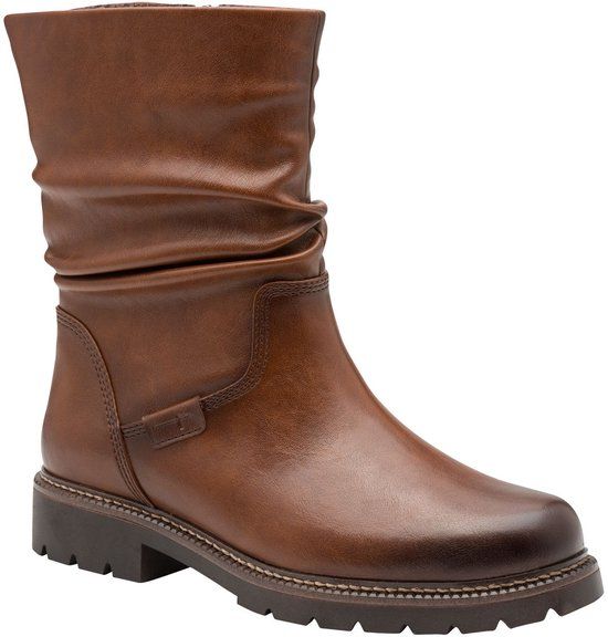 Tamaris Dames Enkellaarsje 1-25484-45 305 - Bruin - Maat 39 EU