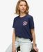 Superdry Femme Coton Logo Brodé Sd & Co Coupe Décontractée T-Shirt, Bleu Marine & Rose, Taille: 42