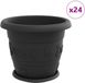 vidaXL Plantenpotten - 24 stuks - Zwart - Kunststof - Ø 34 x 28 cm