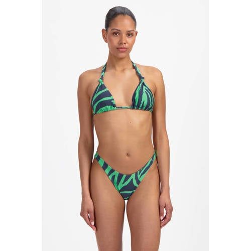 Beachlife voorgevormde triangel bikinitop groen/donkerblauw