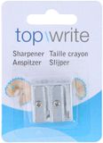 Topwrite Dubbele Puntenslijper - Metaal - Zilver