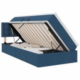 vidaXL LED opbergbed met matras Blauw 90 x 200 cm Stof