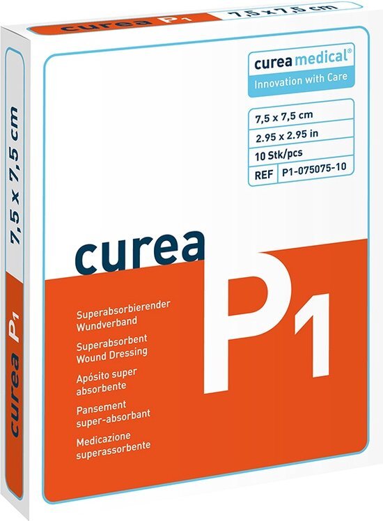 Curea P1 SuperCore wondverband 7,5 x 7,5 cm steriel 10St.